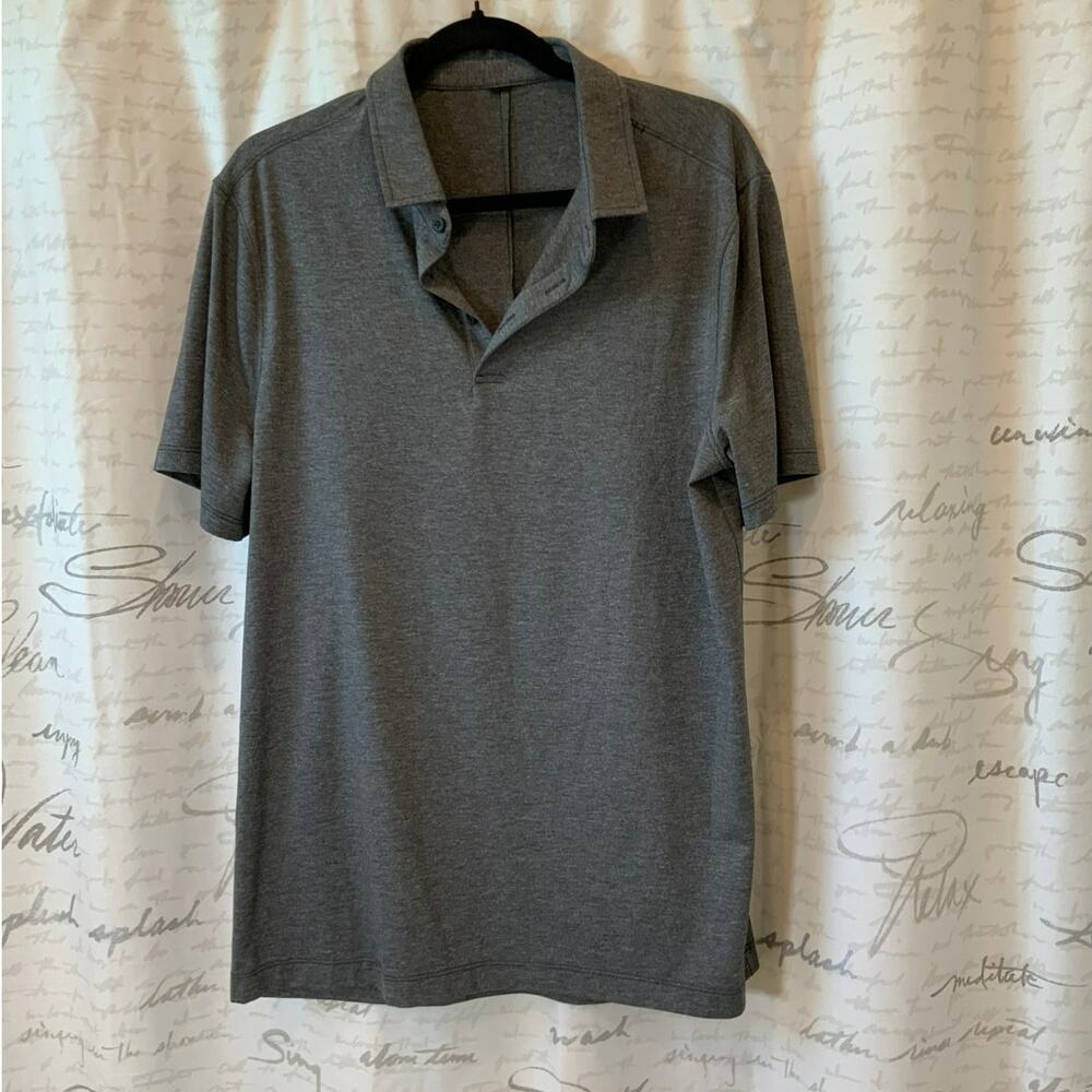 Lululemon Evolution Polo Men's L Heather Grey Golf Performance Silverescent